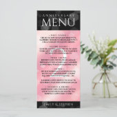 Elegante 2. Rose Quartz Hochzeitstag Menükarte (Stehend Vorderseite)