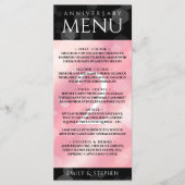 Elegante 2. Rose Quartz Hochzeitstag Menükarte (Vorderseite)