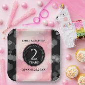 Elegante 2. Rose Quartz Hochzeitstag Pappteller (Party)