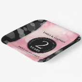 Elegante 2. Rose Quartz Hochzeitstag Pappteller (Gewinkelt)