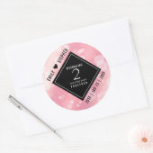 Elegante 2. Rose Quartz Hochzeitstag Runder Aufkleber (Umschlag)