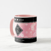 Elegante 2. Rose Quartz Hochzeitstag Tasse (Vorderseite Links)