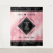 Elegante 2. Rose Quartz Hochzeitstag Wandteppich (Vorderseite)