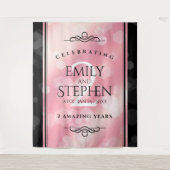 Elegante 2. Rose Quartz Hochzeitstag Wandteppich (Vorderseite)