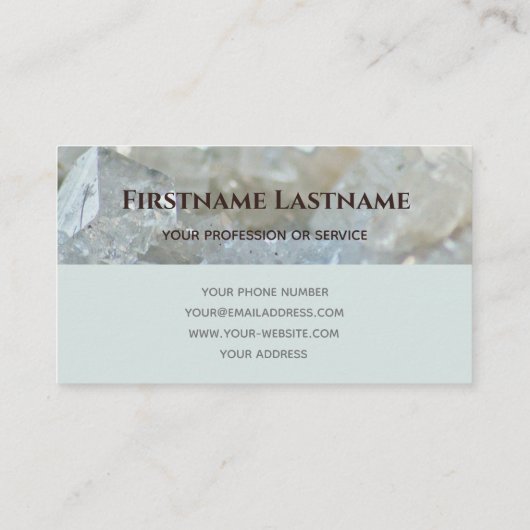 Elegante 2-Töne-Kristalloberfläche in Monogramm Visitenkarte (Rückseite)