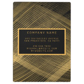 Elegante 2in1 Luxury Gold Black Business Card & Klemmbrett (Rückseite)