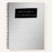 Elegante 2in1 Luxury Silver Metal Business Card & Notizblock (Vorderseite)