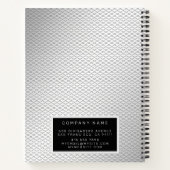 Elegante 2in1 Luxury Silver Metal Business Card & Notizblock (Rückseite)