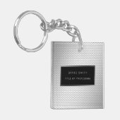 Elegante 2in1 Luxury Silver Metal Business Card & Schlüsselanhänger (Vorderseite links)