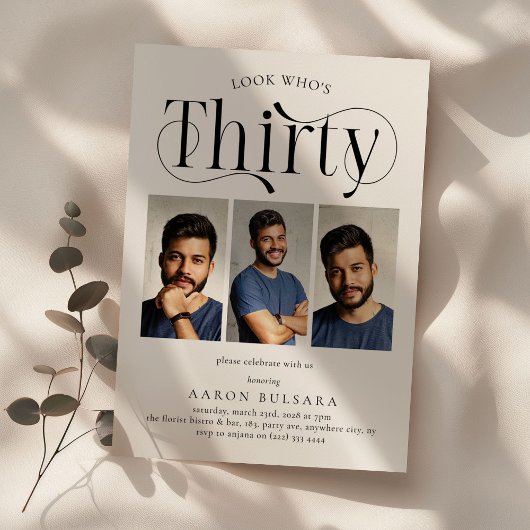 Elegante 30 Foto Collage 30. Geburtstag Einladung