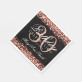 Elegante 30. Geburtstag Party Glitzern Rose Gold Serviette (Ecke)