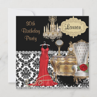 Elegante 30. GEBURTSTAG VINTAGE BLING  Einladung
