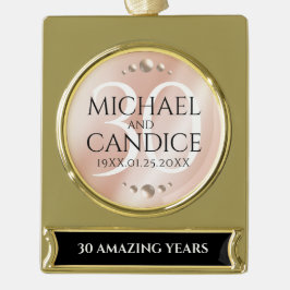 Elegante 30. Geburtstagsfeier der Perlen Banner-Ornament Gold