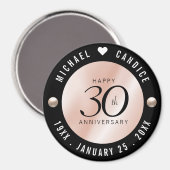 Elegante 30. Geburtstagsfeier der Perlen Magnet (Vorderseite/Rückseite)