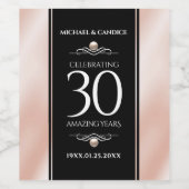 Elegante 30. Geburtstagsfeier der Perlen Weinetikett (Einzelnes Label)