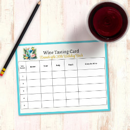 Elegante 30. Geburtstagsfeier Raten Sie den Wein Notizblock