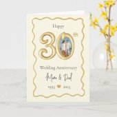 Elegante 30. Hochzeitskarte - Mama & Vater Karte (Gelbe Blume)