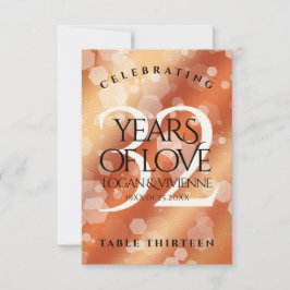 Elegante 32. Bronze Wedding Anniversary Table Card Dankeskarte