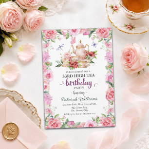 Elegante 33. Geburtstags-High-Tea-Party Einladung