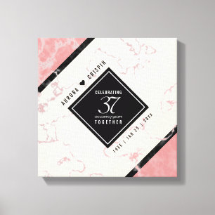 Elegante 37. Alabaster-Hochzeitsjubiläum Leinwanddruck