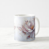 Elegante 3-dimensionale bemalte Blume Kaffeetasse (VorderseiteRechts)