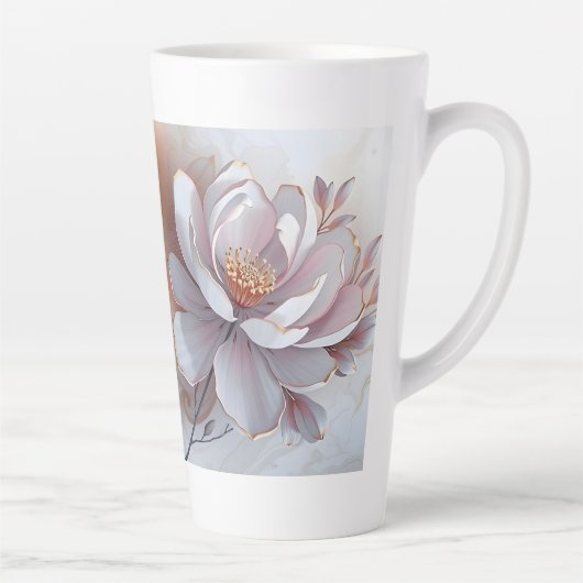 Elegante 3-dimensionale bemalte Blume Milchtasse (Rechts)