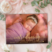 Elegante 3 Foto Collage Birth Announcement Card Ankündigung