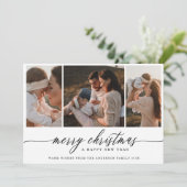 Elegante 3 Foto Collage Family Einladung (Stehend Vorderseite)