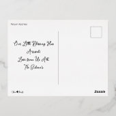 Elegante 3 Foto Foil Birth Ankündigung Postkarte (Rückseite)