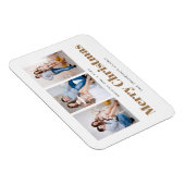 Elegante 3 Fotos Familie Frohe Weihnachten Magnet (Rechte Seite)