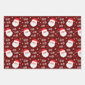 Elegante 3 Santa mit dem Schnee Mann Hintergrund H Geschenkpapier Set (Vorderseite 2)