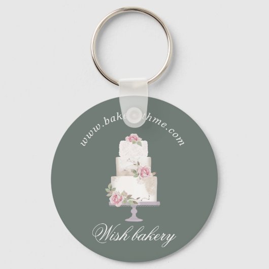 elegante 3-Tier-Kuchen-Monogramm Schlüsselanhänger (Vorderseite)