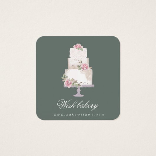 elegante 3-Tier-Kuchen-Visitenkarte (Vorderseite)