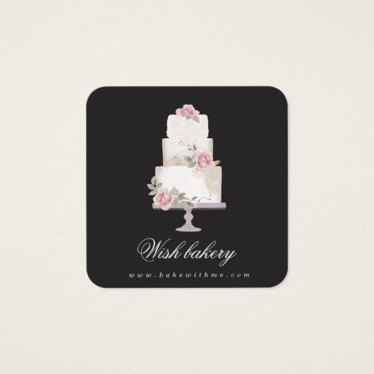 elegante 3-Tier-Kuchen-Visitenkarte (Vorderseite)