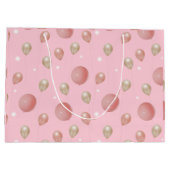 Elegante 3D-Ballon-Geschenktasche mit funkelnden L Große Geschenktüte (Rückseite)