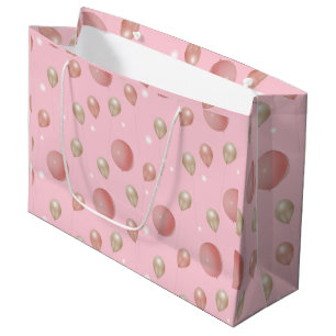Elegante 3D-Ballon-Geschenktasche mit funkelnden L Große Geschenktüte