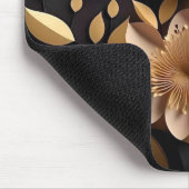 Elegante 3D Black and Gold Blume Mousepad (Ecke)