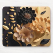 Elegante 3D Black and Gold Blume Mousepad (Vorne)