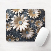 Elegante 3D Black and Gold Blume Mousepad (Mit Mouse)