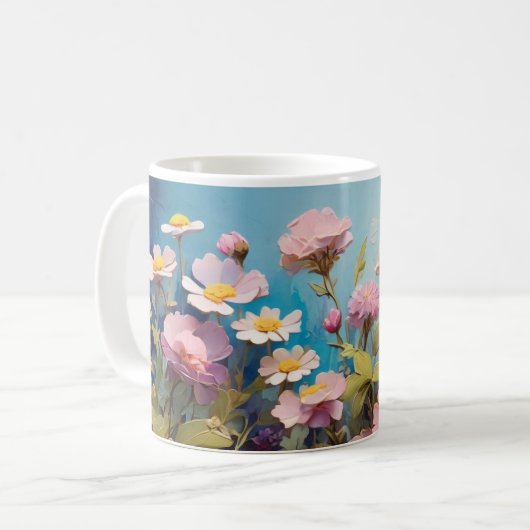 Elegante 3D-Blume-Tasse Kaffeetasse (Vorderseite Links)