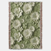 Elegante 3D Flora Relief Olive Green Decke (Vorderseite Vertikal)
