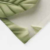 Elegante 3D Flora Relief Olive & Ivory Fleecedecke (Ecke)