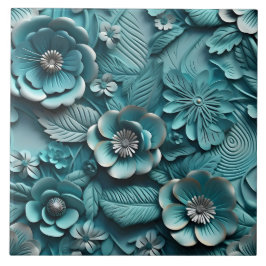 Elegante 3D Floral Relief Fliese