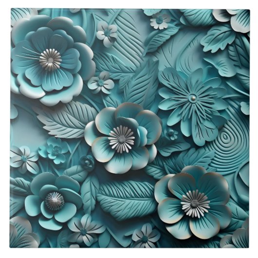 Elegante 3D Floral Relief Fliese (Vorderseite)