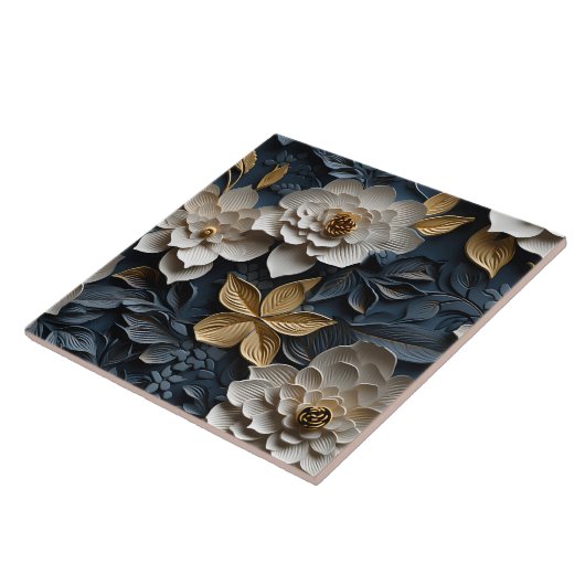 Elegante 3D Floral Relief Fliese (Seite)