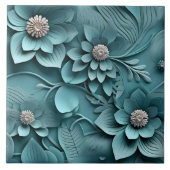 Elegante 3D Floral Relief Fliese (Vorderseite)