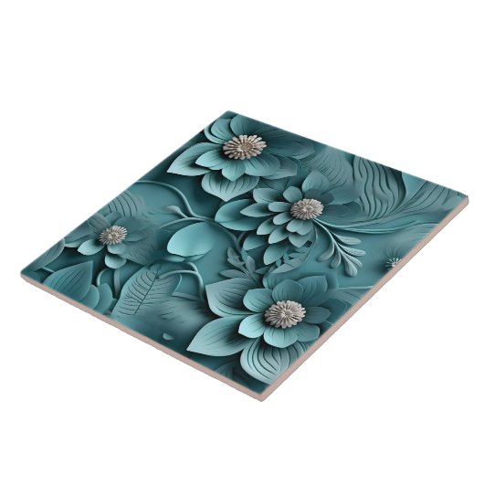 Elegante 3D Floral Relief Fliese (Seite)