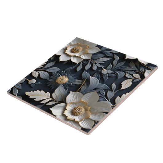 Elegante 3D Floral Relief Fliese (Seite)