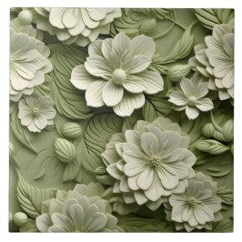 Elegante 3D Floral Relief Fliese