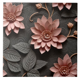 Elegante 3D Floral Relief Fliese